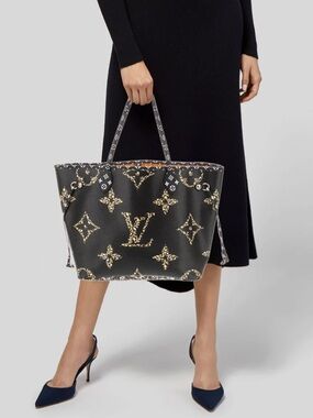 Louis Vuitton Black & Tan Monogram Neverfull GM Tote Giant Ltd Edition Jungle